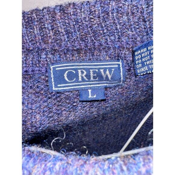 Rare Crew 100% SHETLAND WOOL PULLOVER Sweater Mens Blue size large - Picture 5 of 7